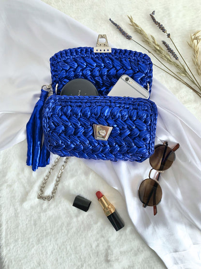 One-of-a-kind Handcrafted crochet handbag for parties.