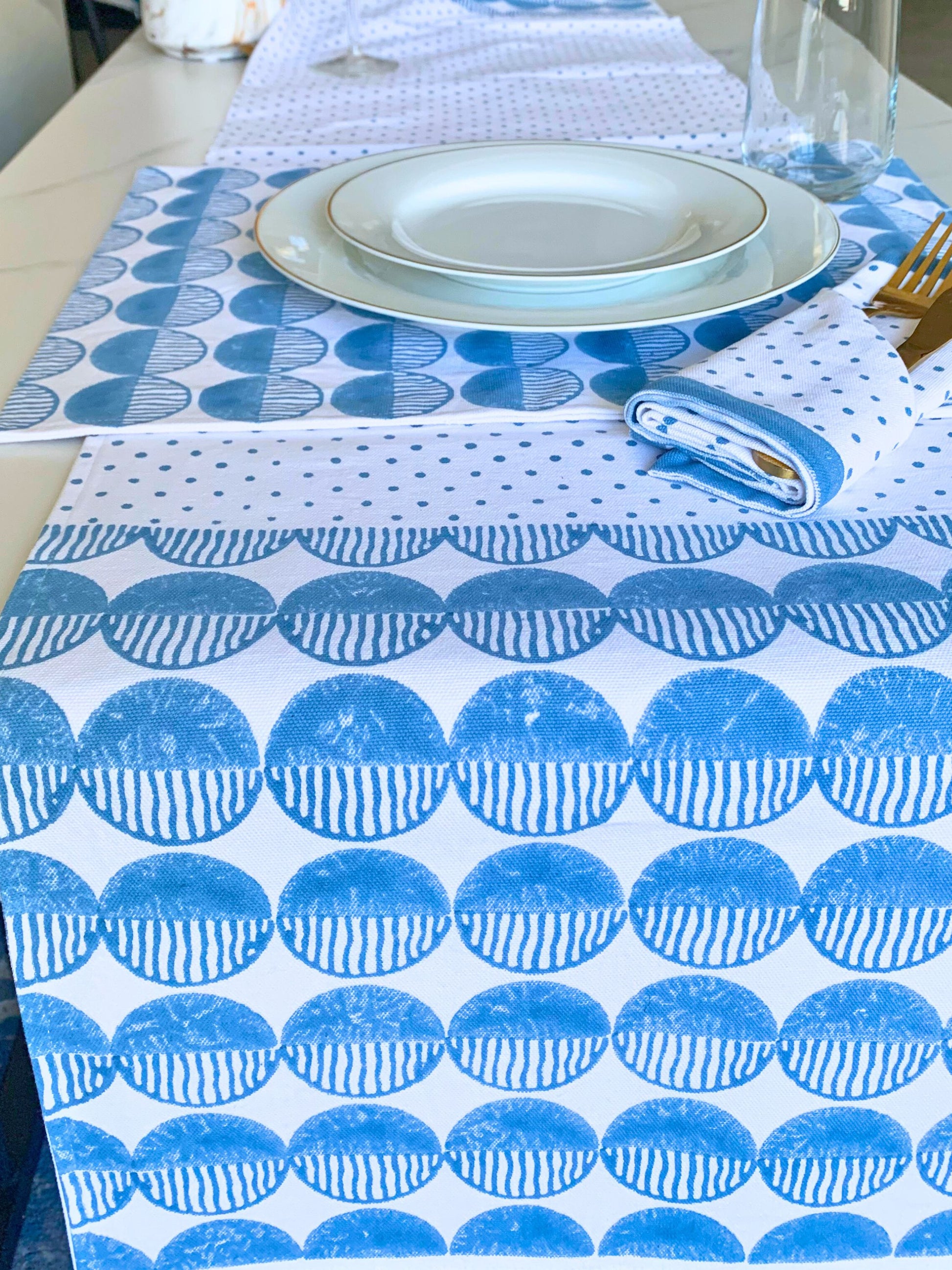 GOTS certified organic cotton Table runner 