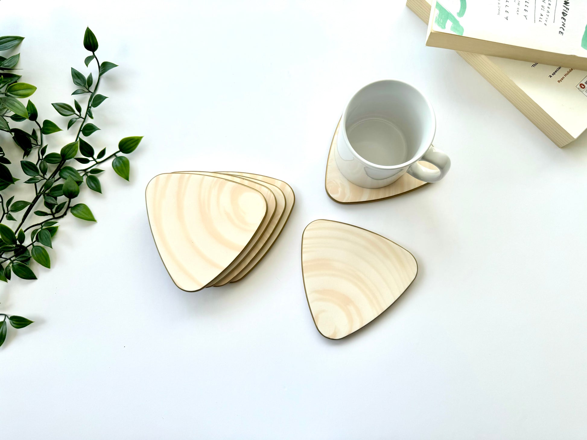 Minimalistic coasters in sand color