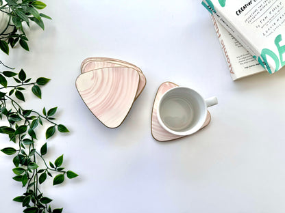 Jesmonite coaster set of 6 in pink