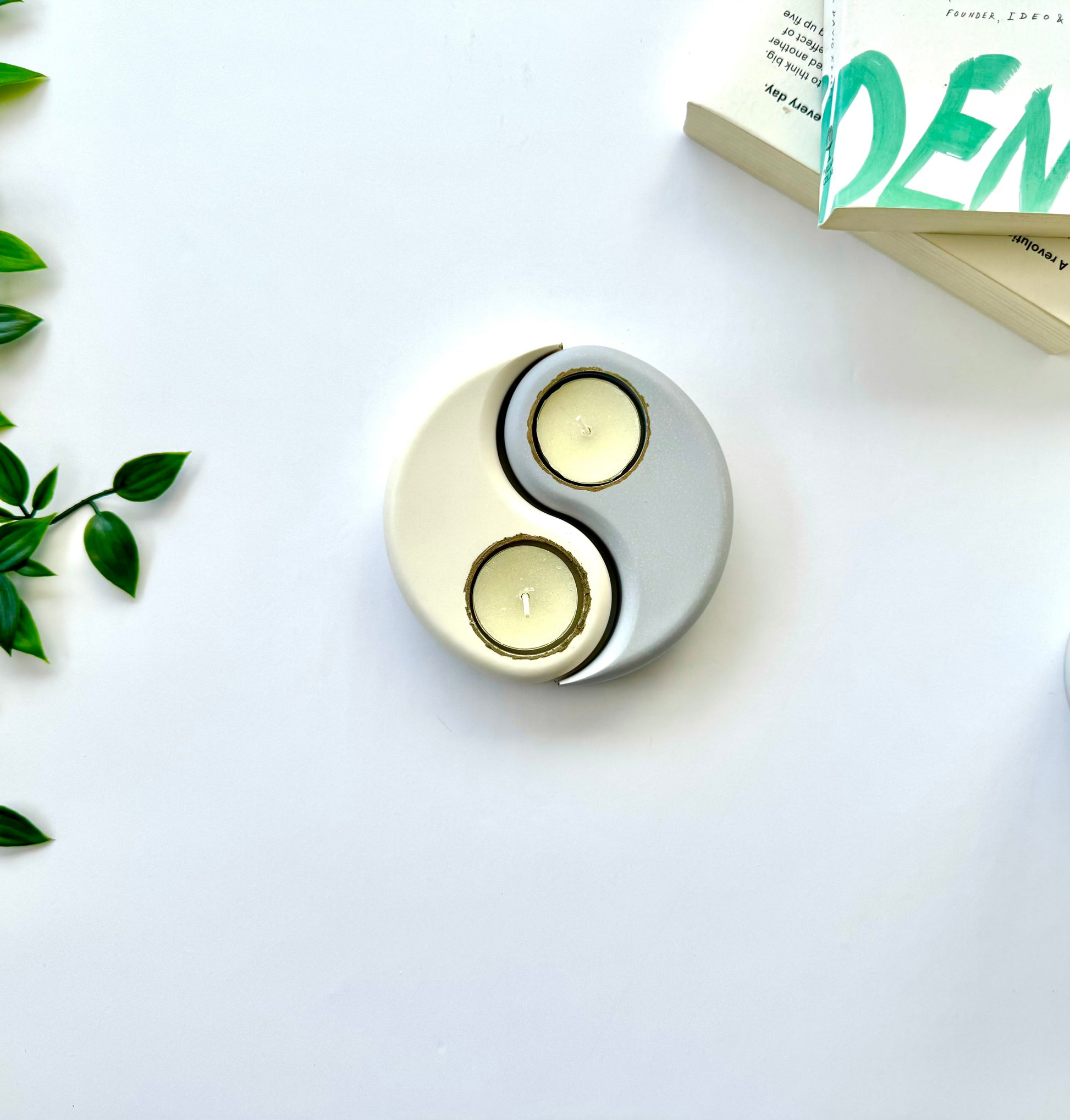 Yin Yang tea light holder