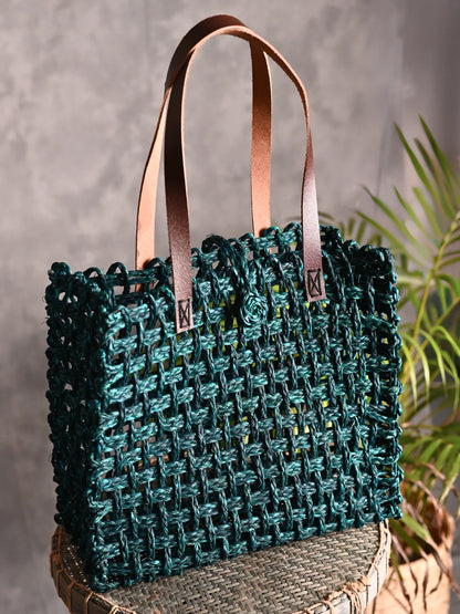 Eco-friendly Handmade Mesh Bag crafted with care from sabai grass, a sustainable material.