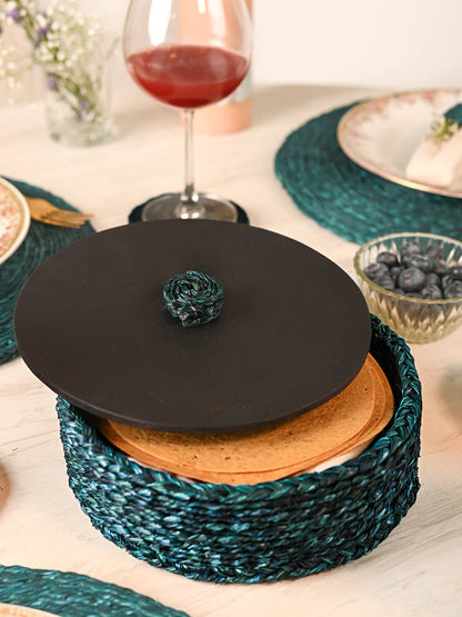 Enhance your serving style with a sophisticated handwoven sabai grass roti box.